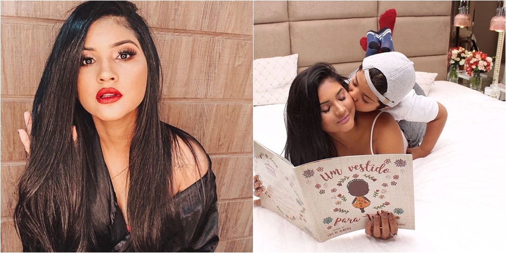 Mileide Mihaile e seu filho Yhudi Lima 