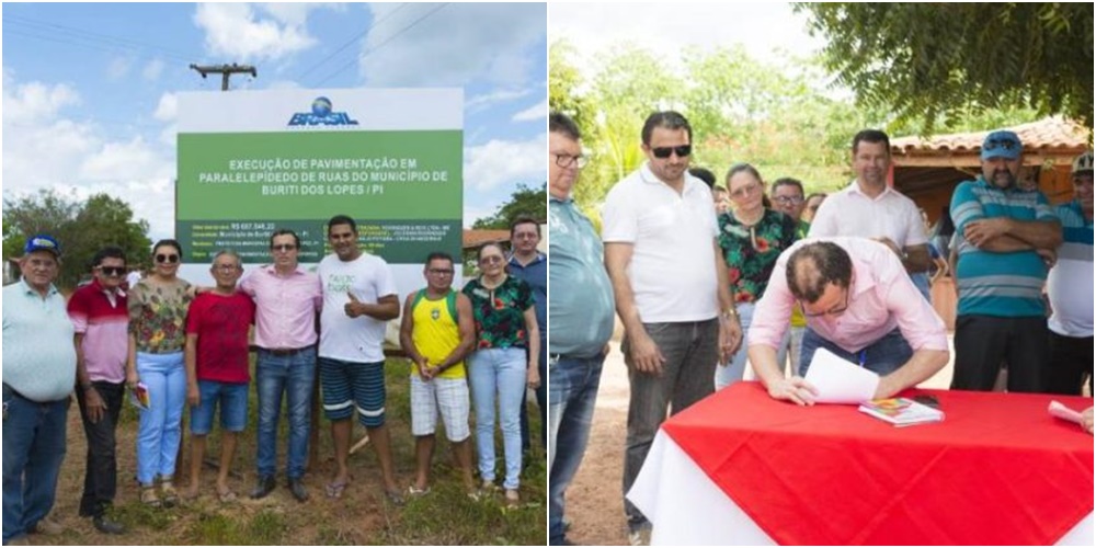 Prefeito Junior Percy inicia obras de calçamento