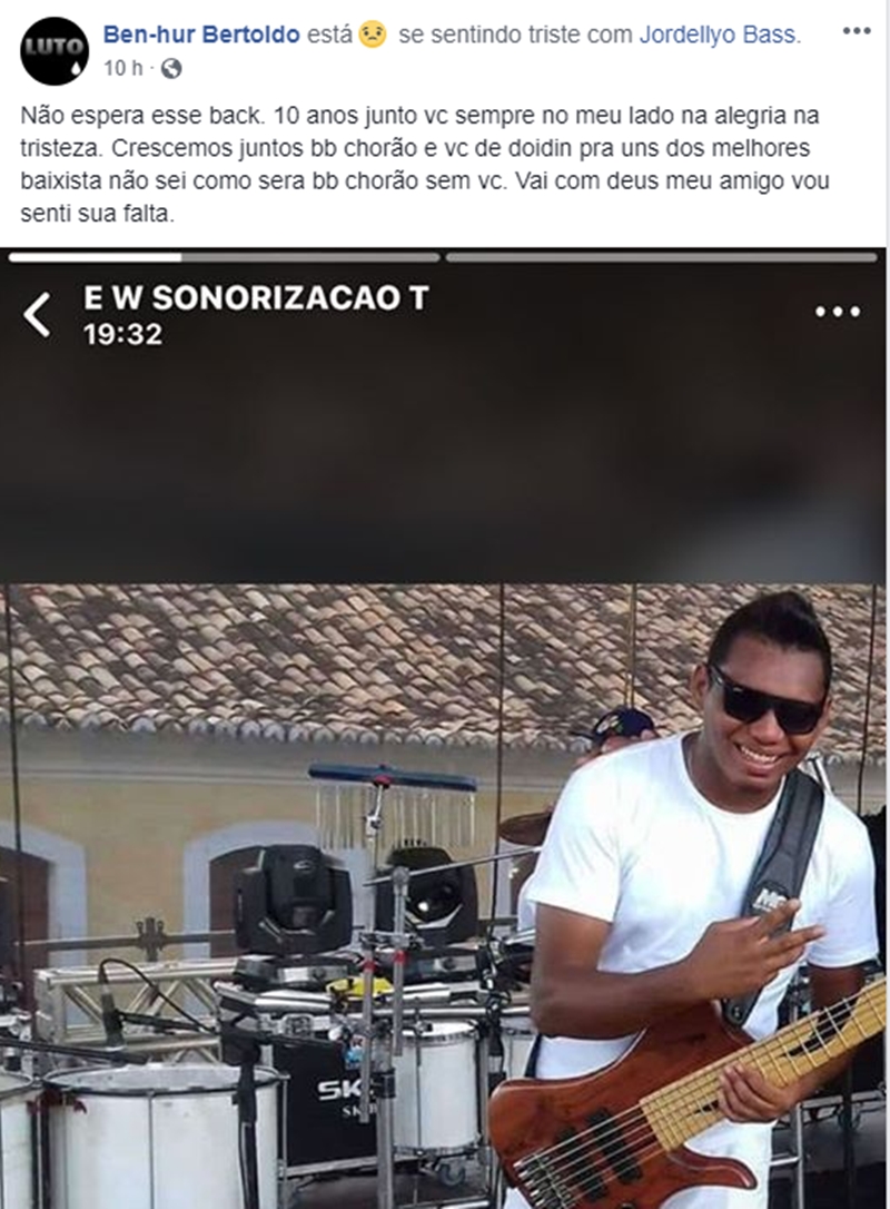 Empresário lamenta morte de baixista