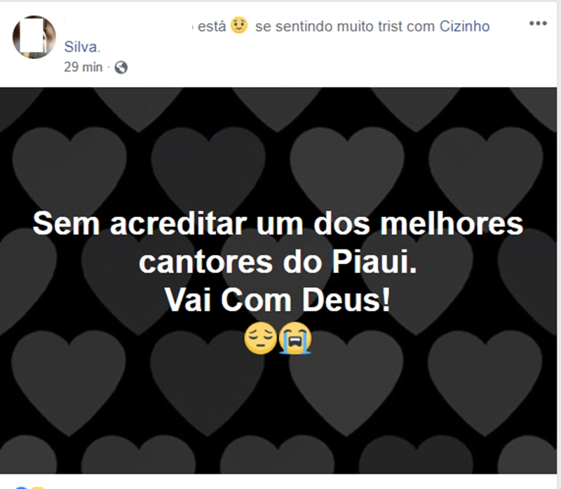 Amiga diz não acreditar na morte de Cizinho