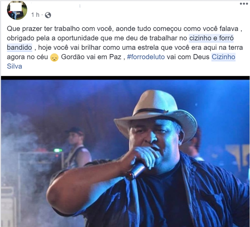 Colega lamenta morte do cantor