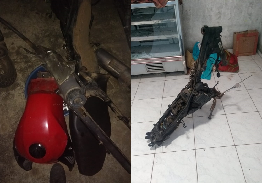 Peças e chassi apreendidos em Teresina