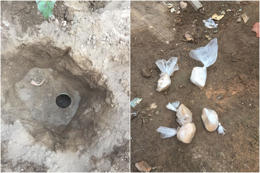 Local onde foi encontrada a droga