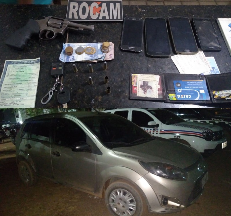 Os bandidos trocaram tiros com a polícia 