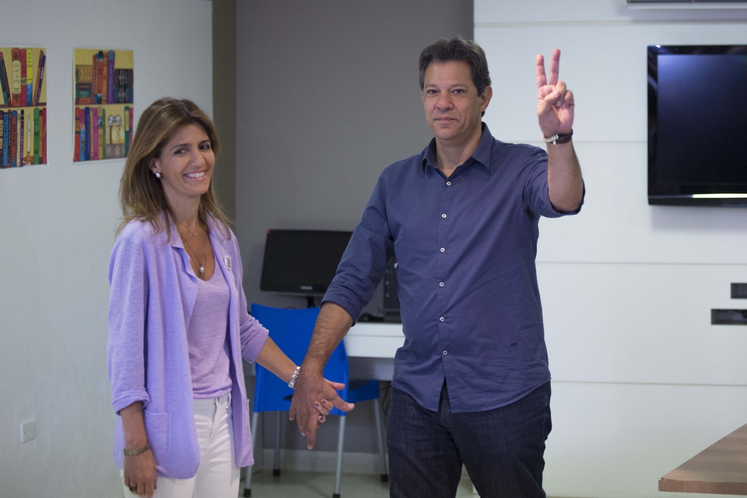 Fernando Haddad com a esposa 