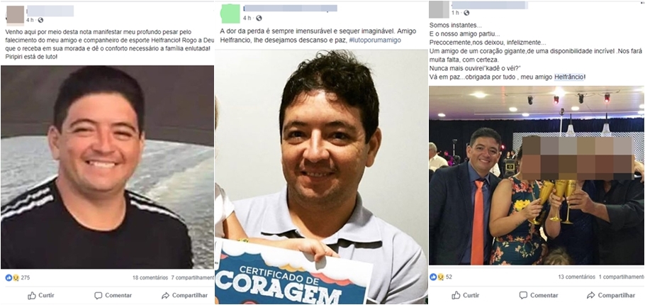 Algumas mensagens em homenagem ao ciclista 