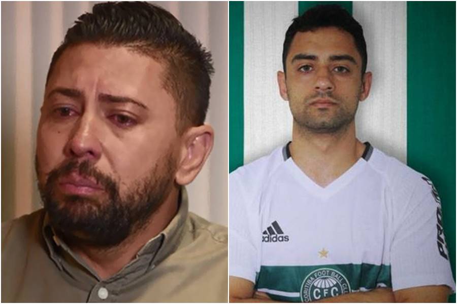 Edison Brittes e o jogador Daniel Corrêia