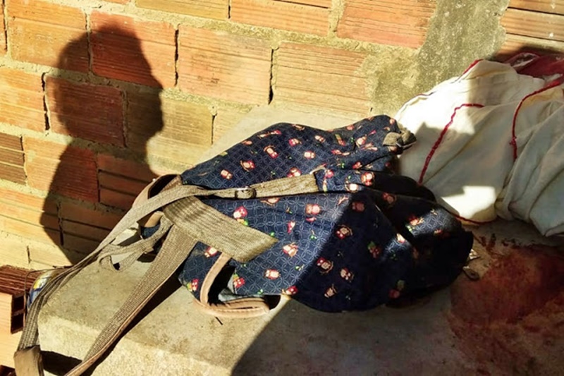 Mochila onde o bebê estava