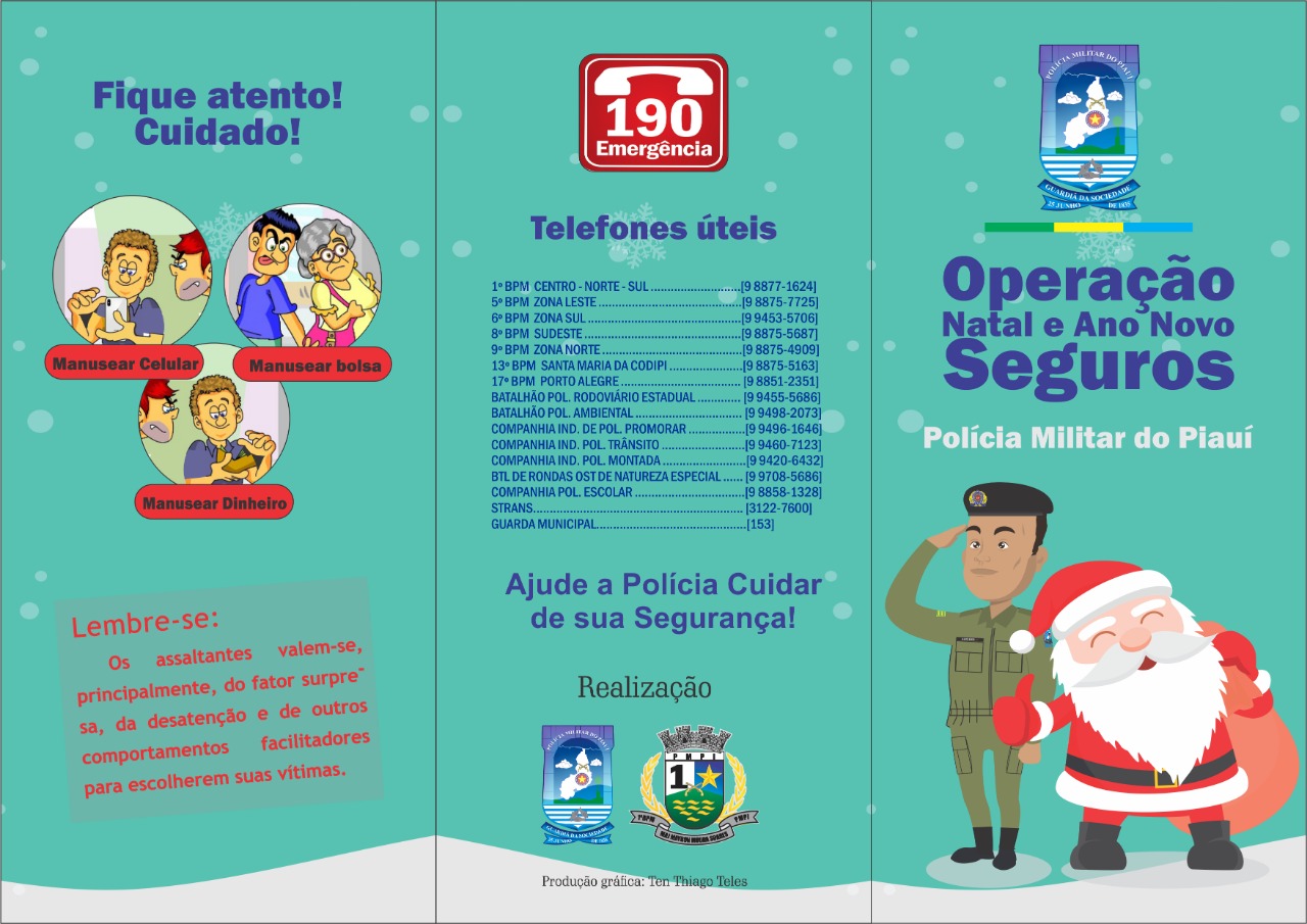 Dicas de segurança da Polícia Militar do Piauí