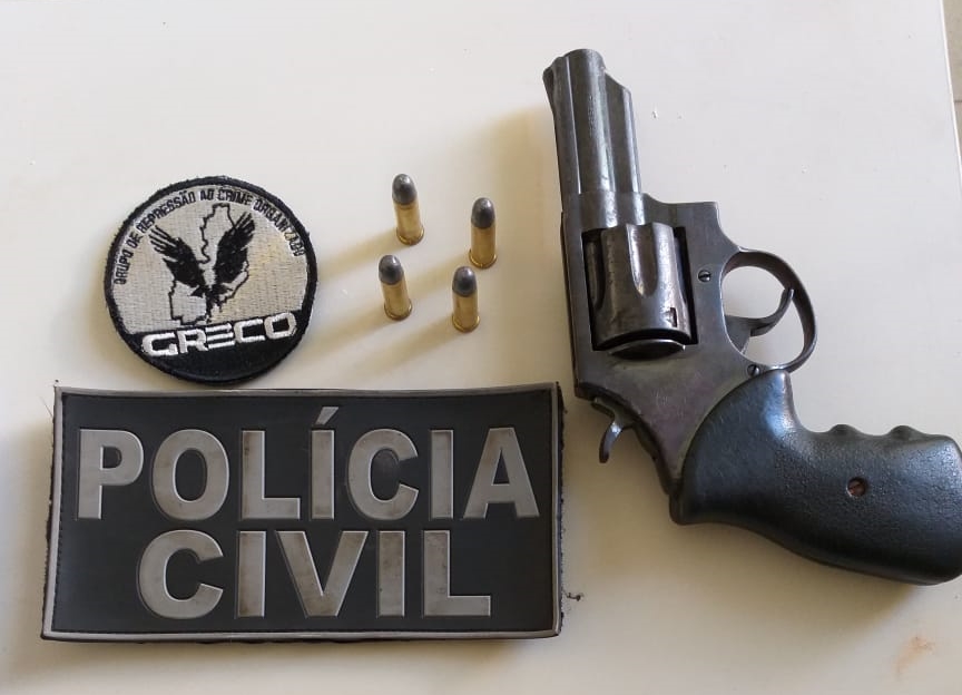 Arma de fogo e munições apreendidas