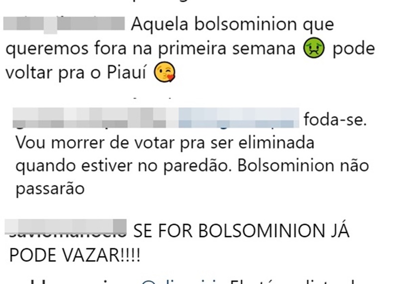Comentários negativos