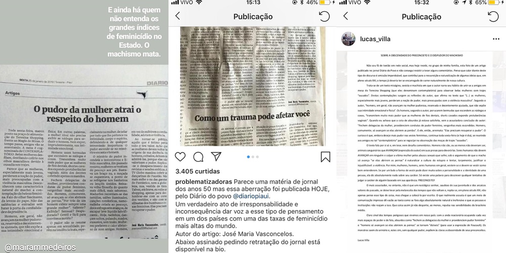 Repercussão do texto nas redes sociais