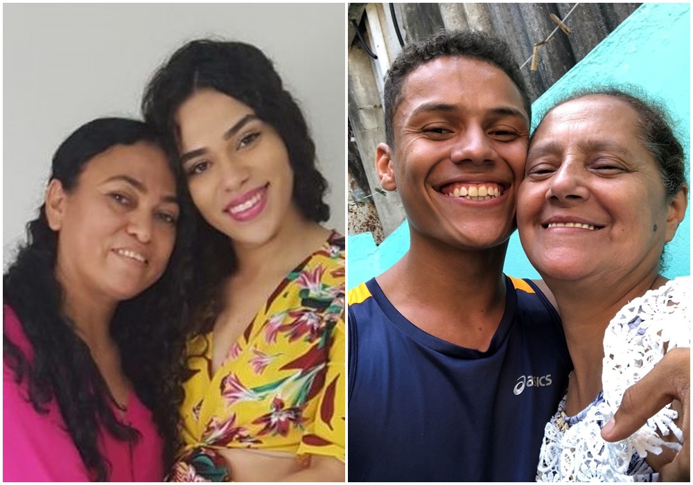 Elana e a mãe Lindomar, Danrley e Maria de Loudes