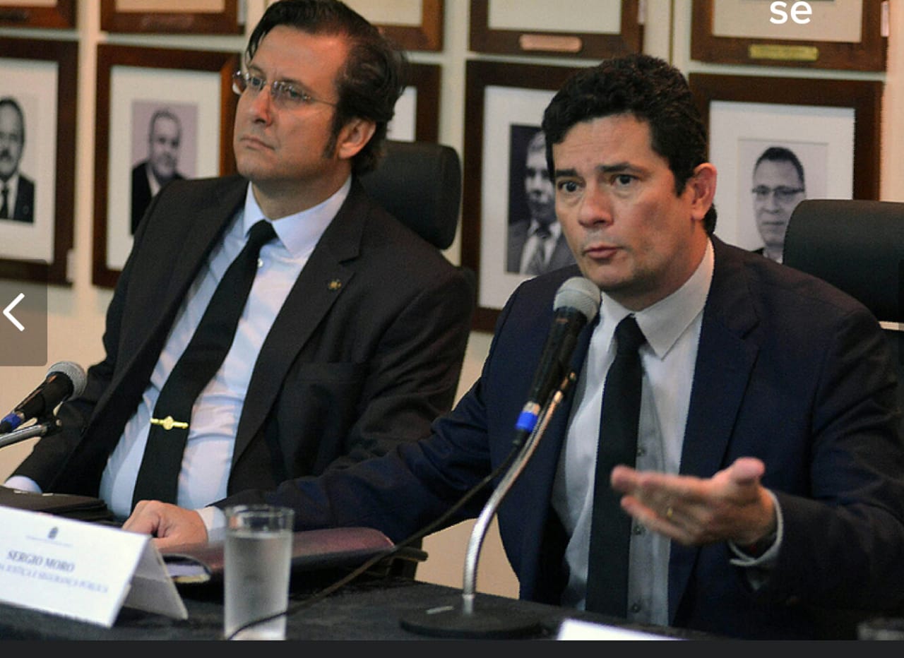 Ministro da Justiça Sérgio Moro e Fabiano Bordignon diretor do Depen