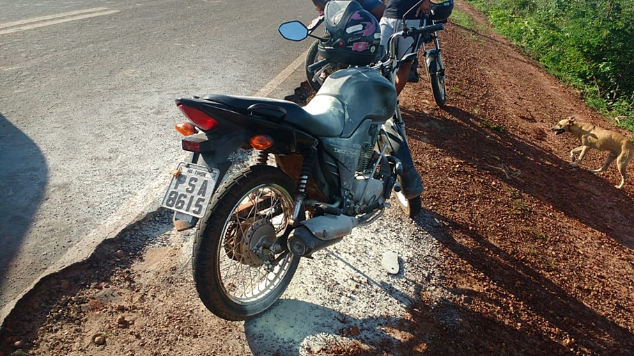 Motocicleta que a vítima estava usando