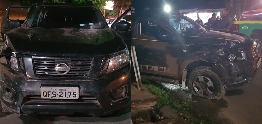 Carro abandonado pelos bandidos