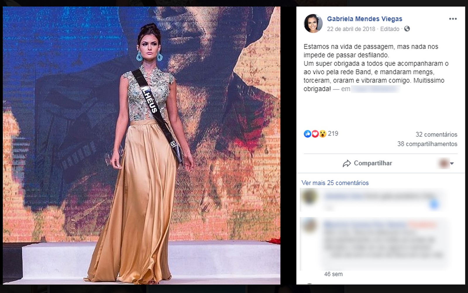 Gabriela Mendes Viegas, miss Ilhéus 2018