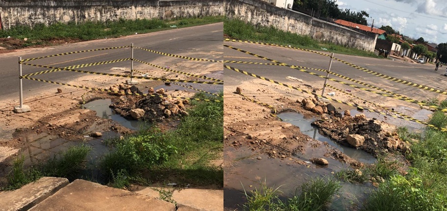 Vazamento em via pública na zona norte