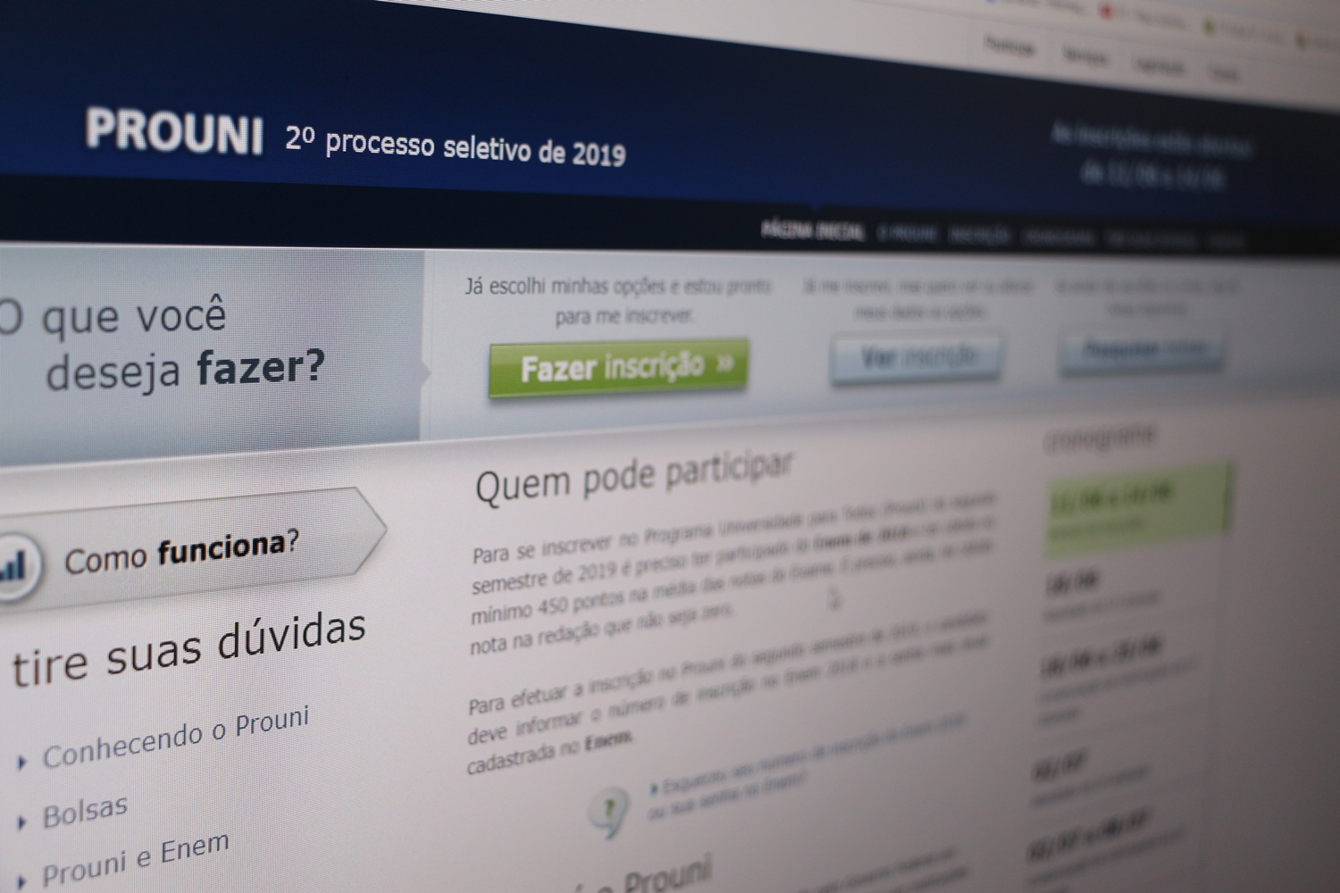 Inscrições do segundo processo seletivo do Prouni