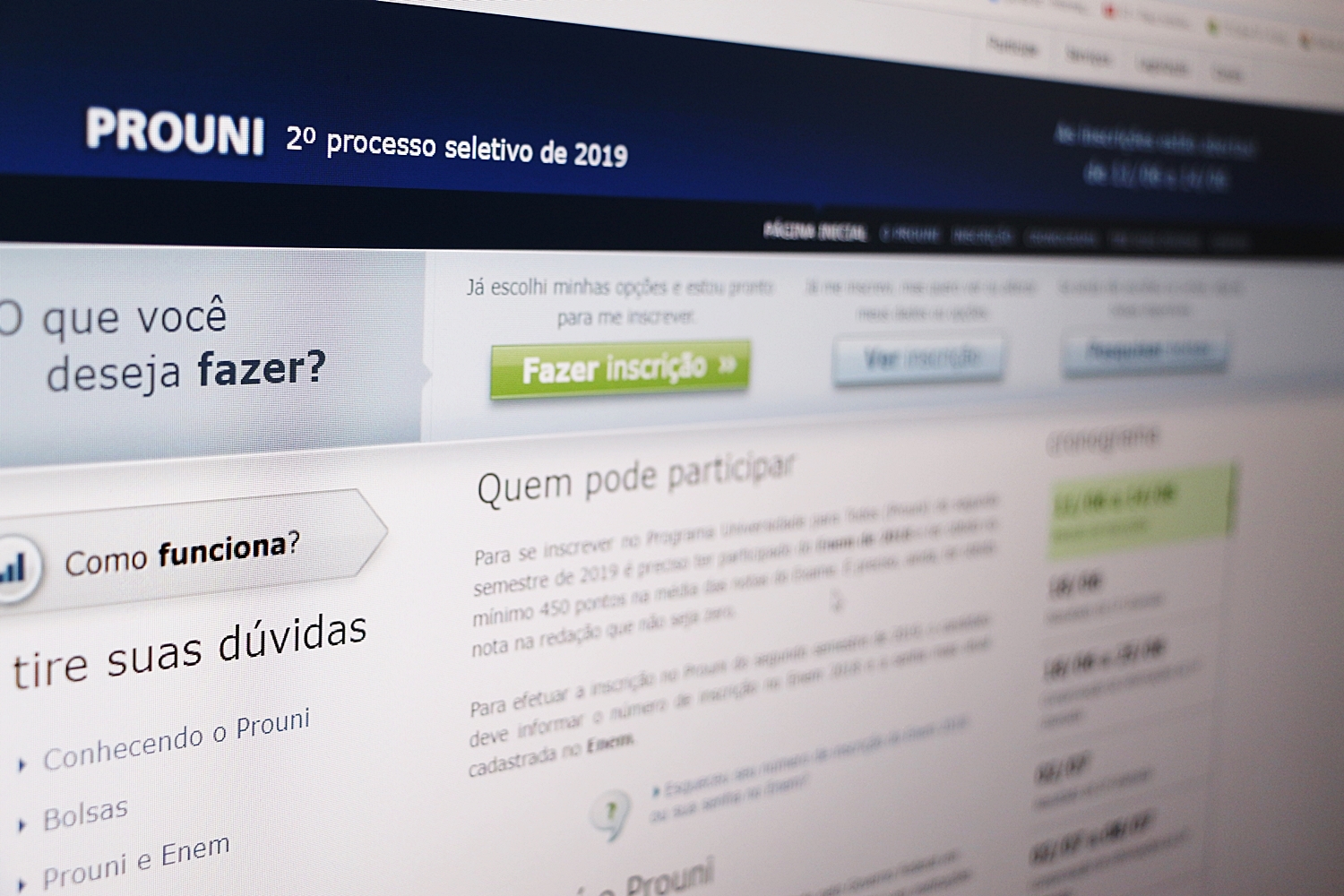 Inscrições do segundo processo seletivo do Prouni