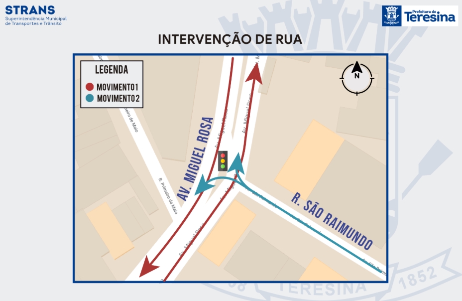Semáforo na Avenida Miguel Rosa