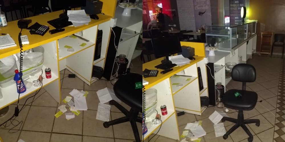 Loja revirada após furto na noite dessa segunda