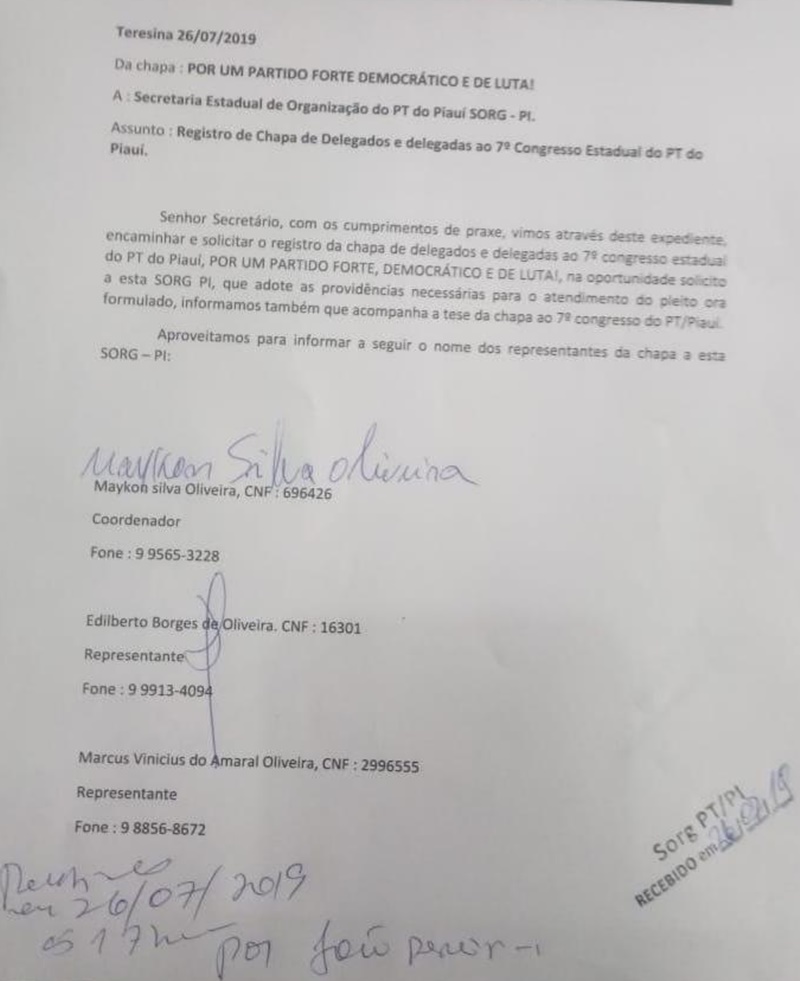 Registro da candidatura de Dudu