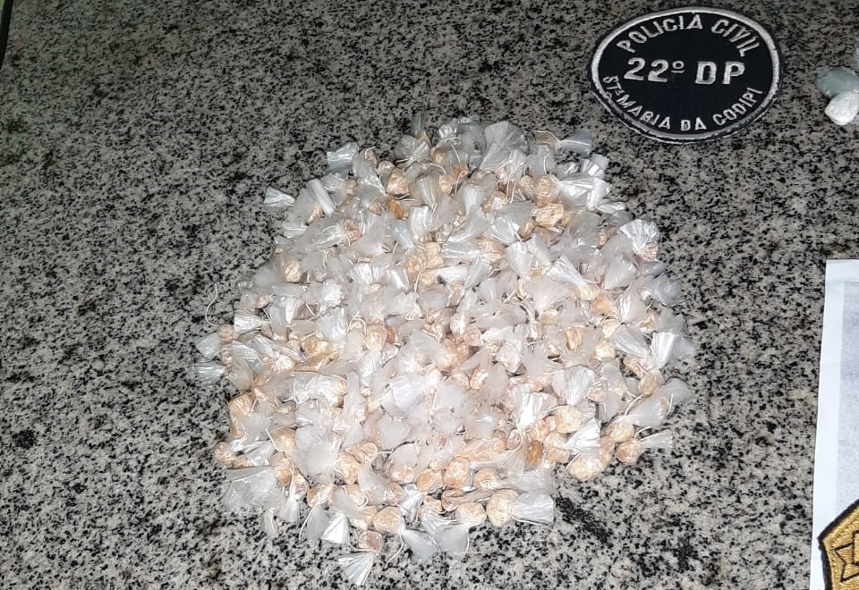 Droga apreendida pelos policiais do 22º DP