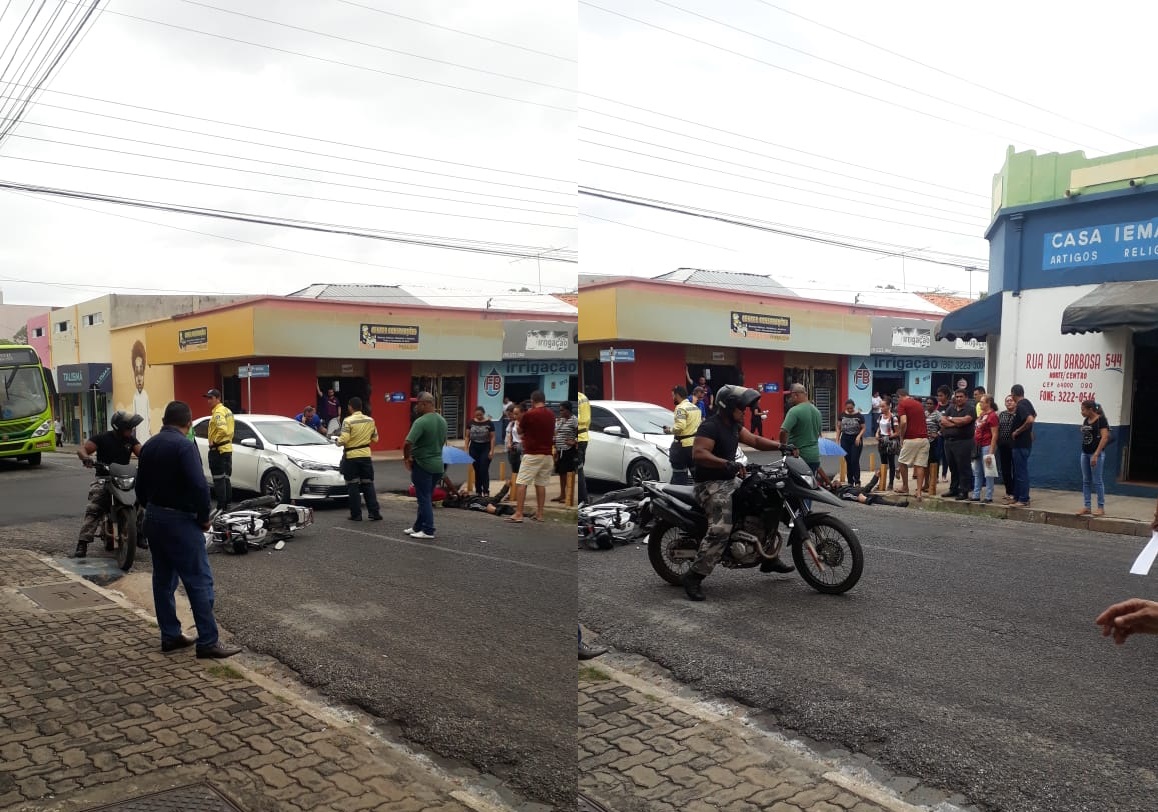 O acidente ocorreu na Rua Rui Barbosa