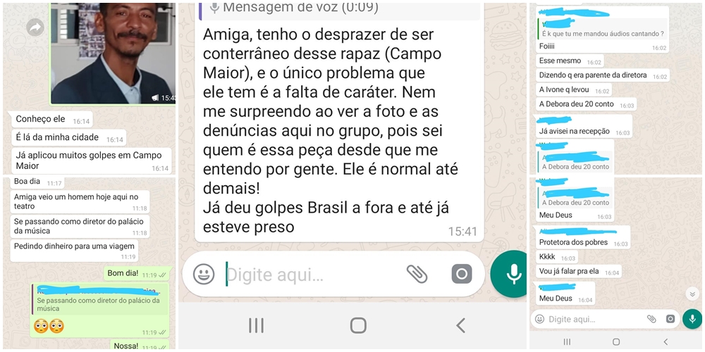 Relatos de testemunhas e vítimas.