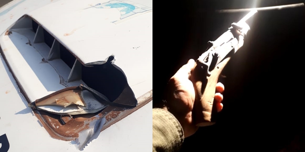 Assaltantes disparam contra a viatura da Polícia Militar durante a ação