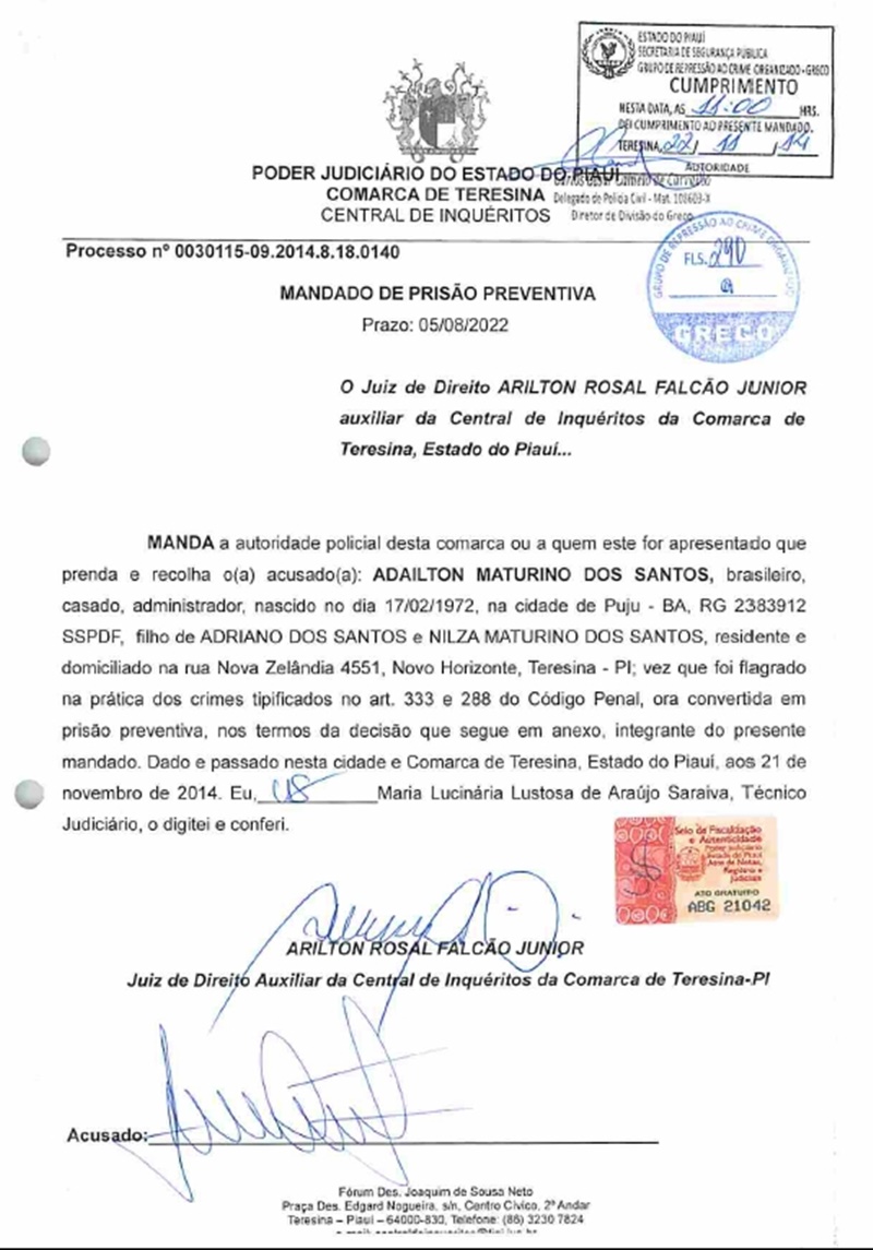 Prisão preventiva de Maturino