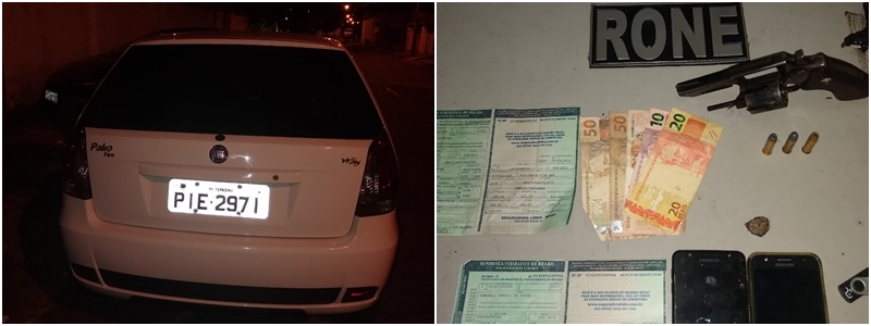 Carro e objetos apreendidos