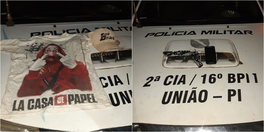 Material apreendido durante a fuga dos acusados em União
