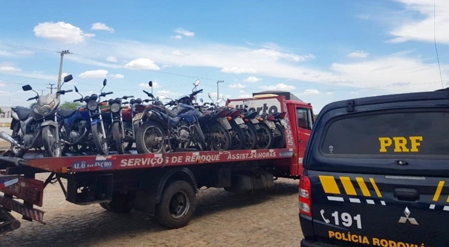 Motocicletas apreendidas pela PRF-PI