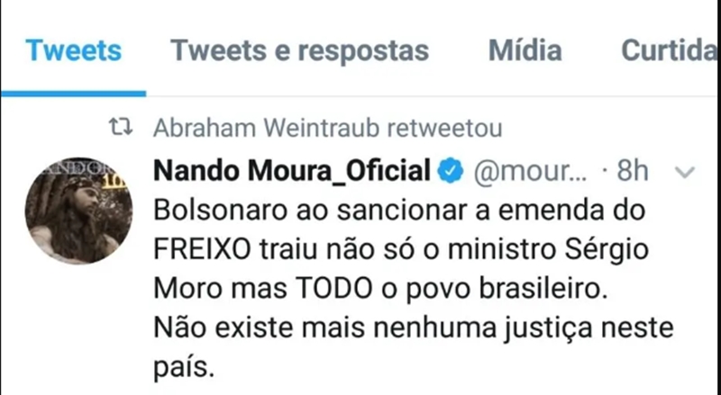 Momento que o ministro da Educação republicou a postagem