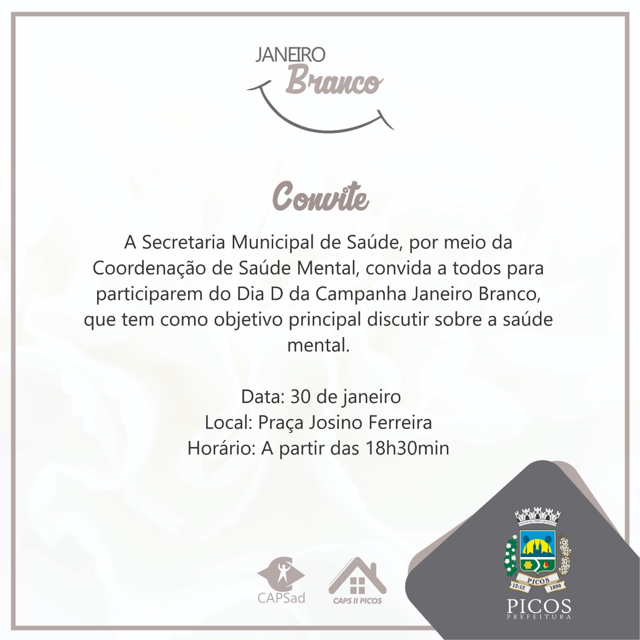 Secretaria de Saúde realiza dia D do Janeiro Branco em Picos