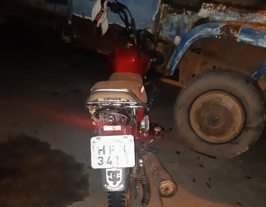 Motocicleta envolvida no acidente