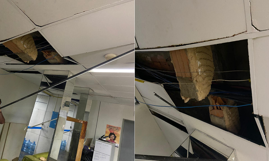 Teto da Semar desaba em Teresina