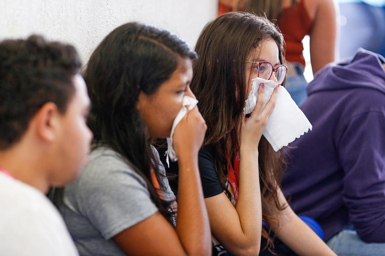 Funcionárias se protegem como pode na Almaviva