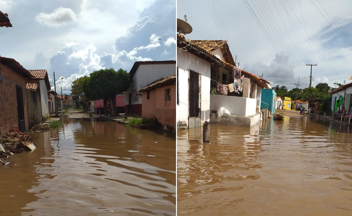 Ruas alagadas em Luzilândia