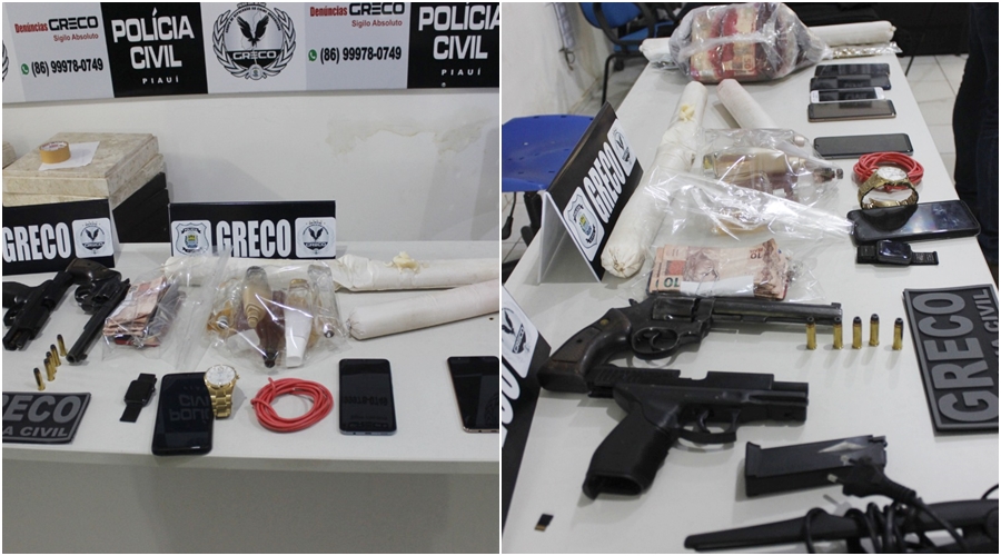 Objetos apreendidos com a organização criminosa