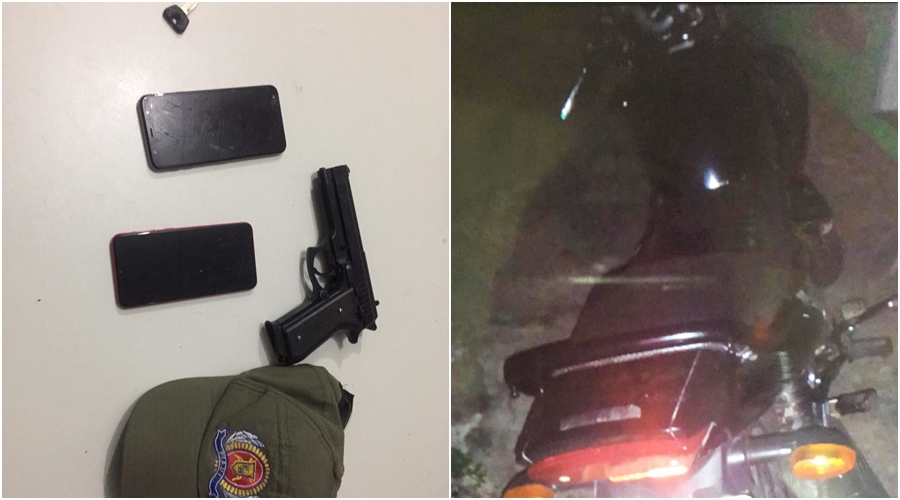 Objetos apreendidos com os criminosos