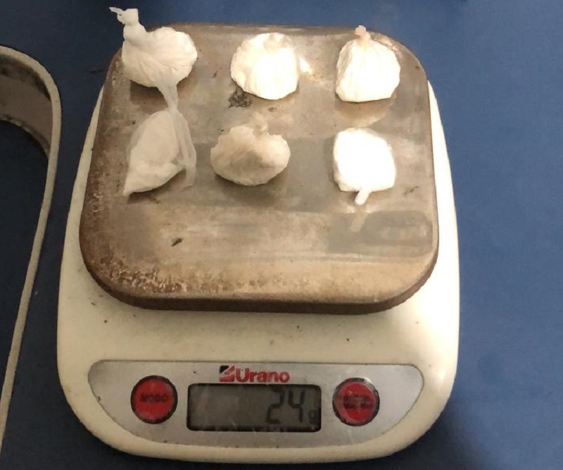 Cocaína apreendida pelos policiais