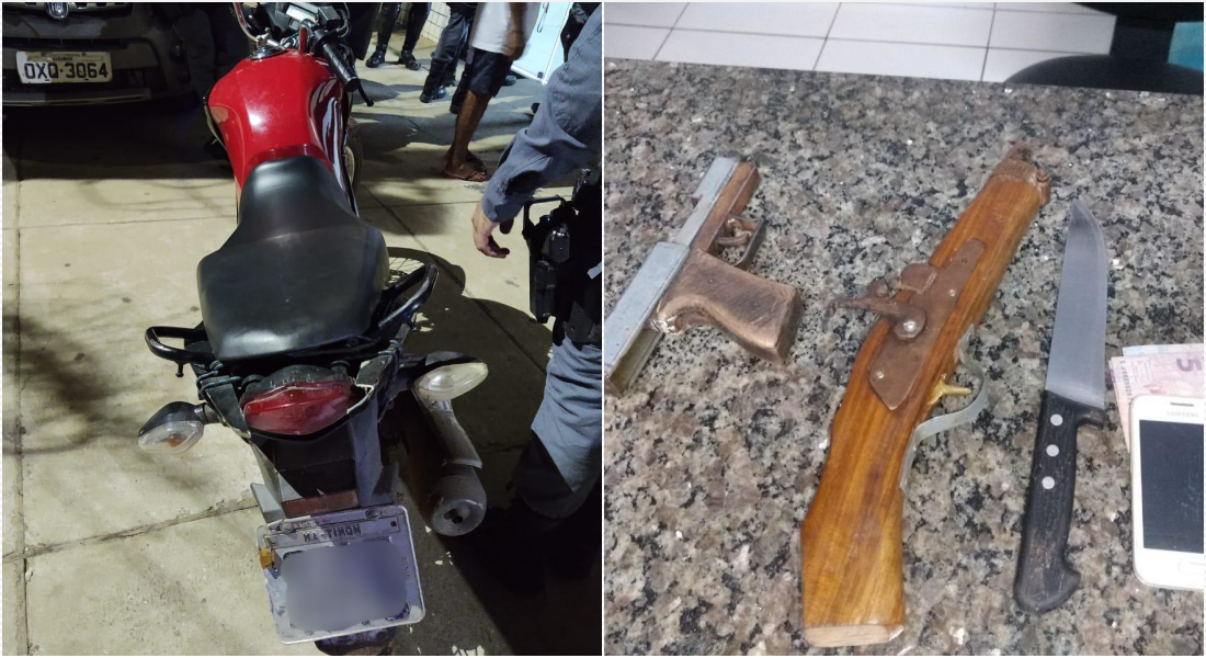 Material apreendido com a dupla pela Polícia Militar