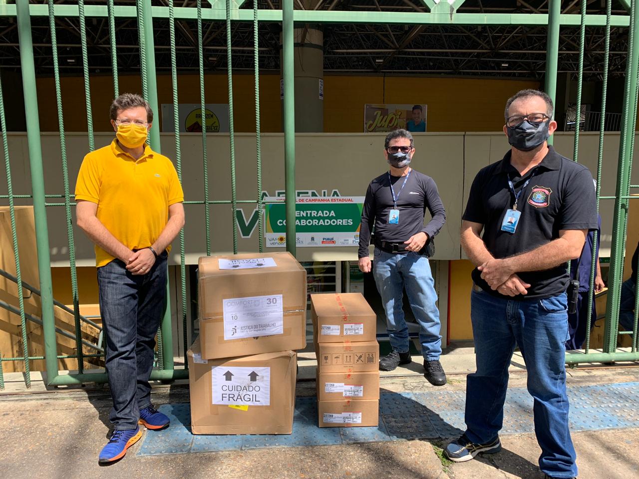Máscaras doadas pelo Tribunal Regional do Trabalho