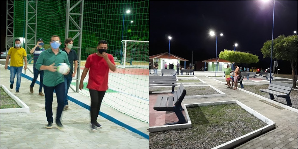 Quadra de esporte coberta no povoado Estreito