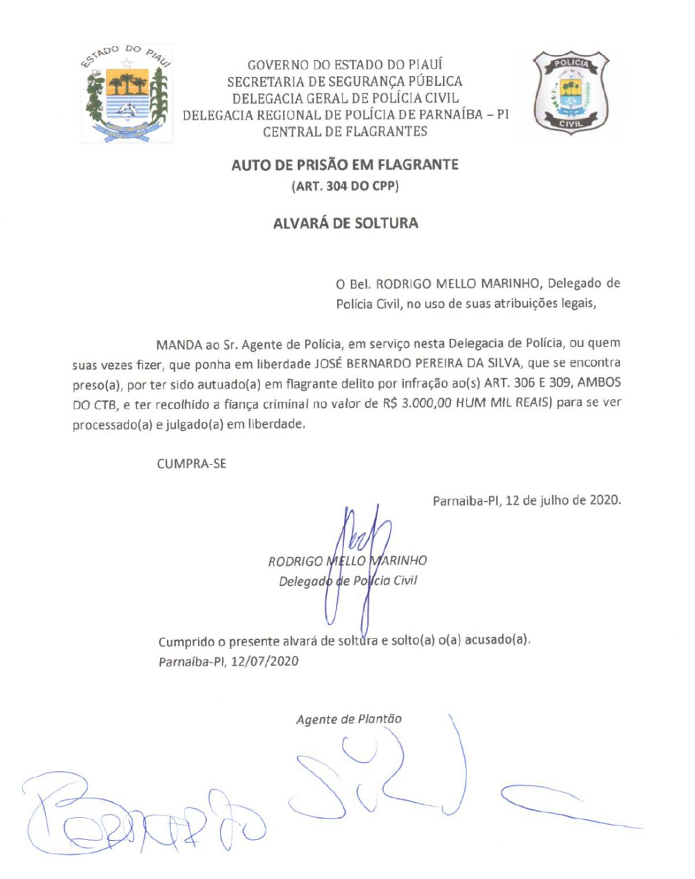 Auto de prisão