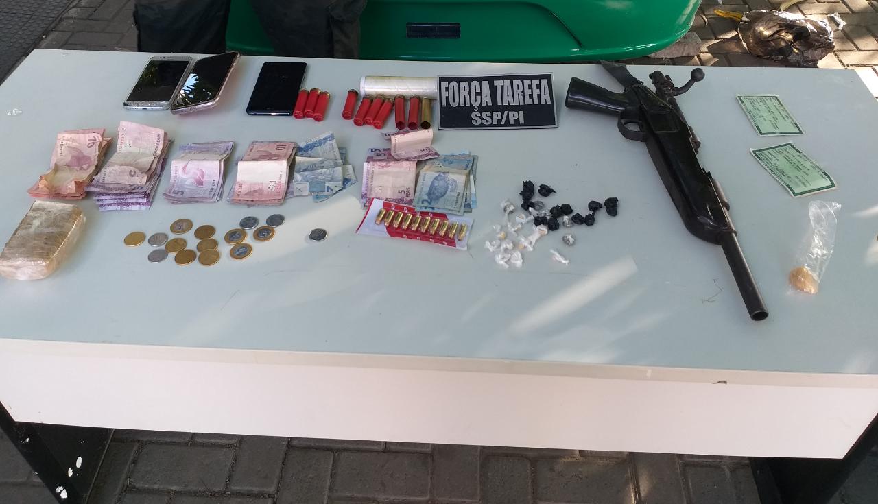 Material apreendidos com os acusados