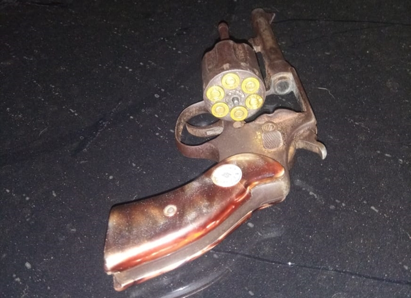 Arma apreendida na ação policial